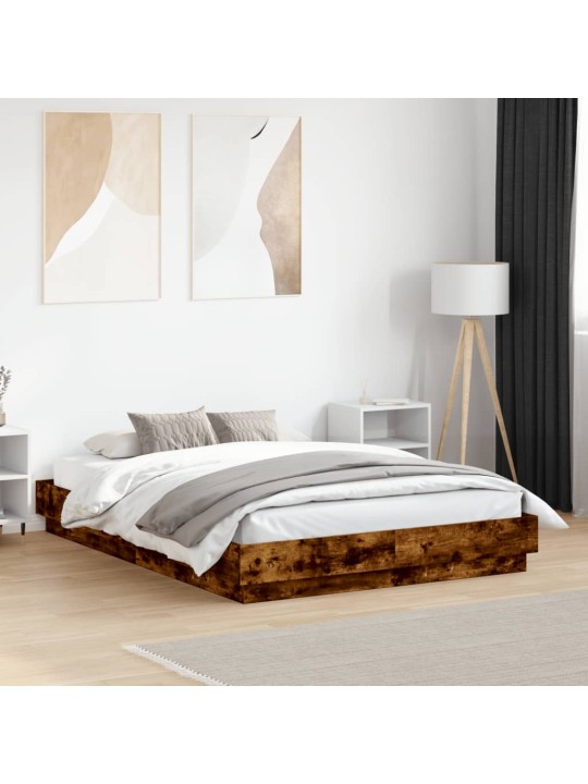 Rám postele s led osvětlením kouřový dub 120 x 190 cm
