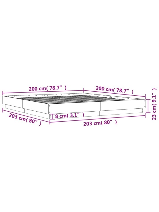 Rám postele černý 200 x 200 cm kompozitní dřevo