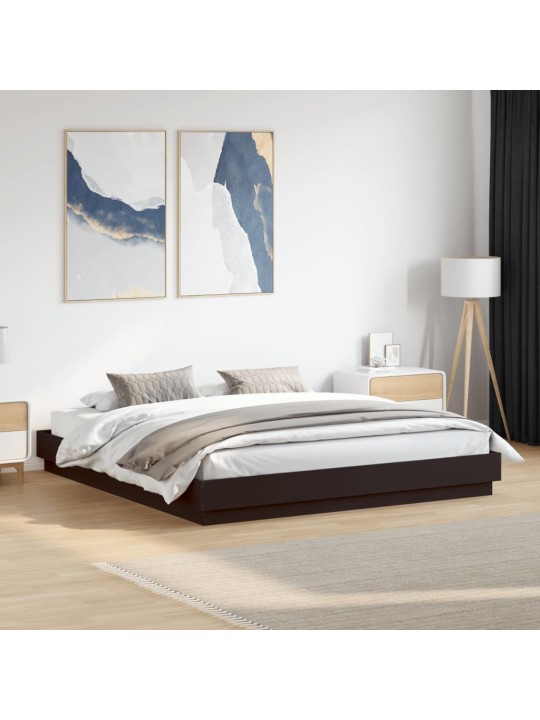 Rám postele černý 200 x 200 cm kompozitní dřevo