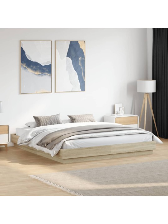 Rám postele dub sonoma 200 x 200 cm kompozitní dřevo