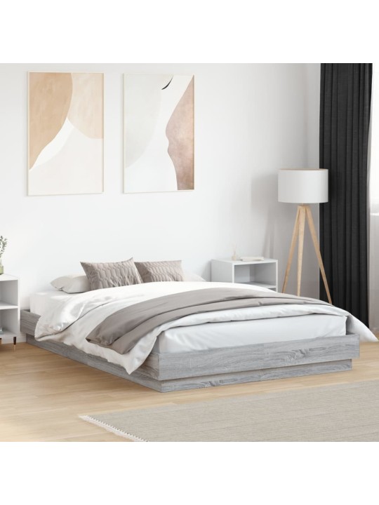 Rám postele šedý sonoma 150 x 200 cm kompozitní dřevo