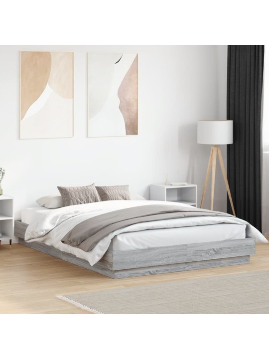 Rám postele šedý sonoma 140 x 200 cm kompozitní dřevo