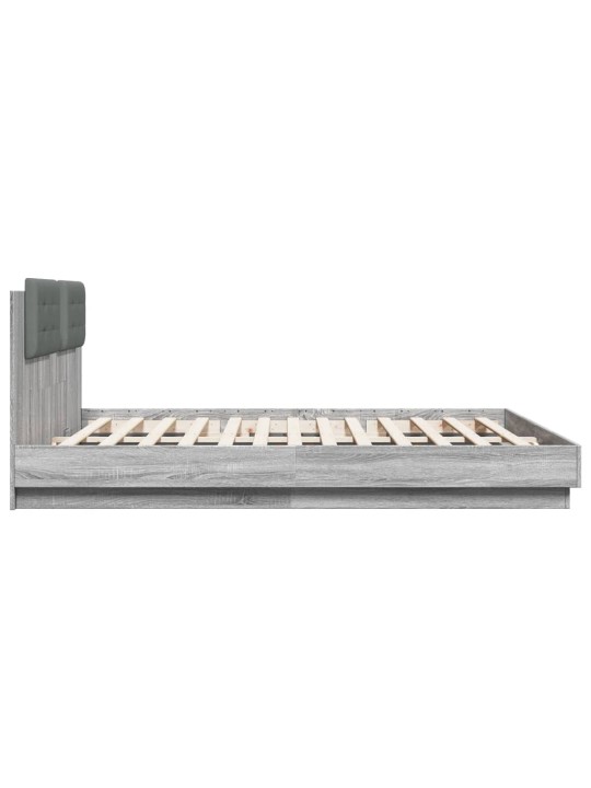 Rám postele s čelem šedý sonoma 200 x 200 cm kompozitní dřevo