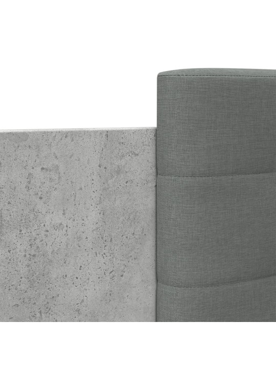 Rám postele s čelem betonově šedý 140 x 200 cm kompozitní dřevo