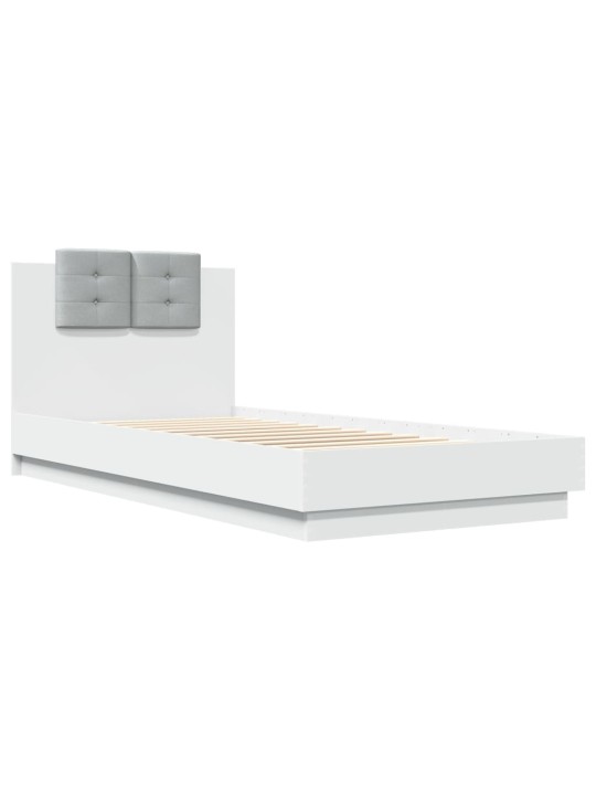 Rám postele s čelem bílý 100 x 200 cm kompozitní dřevo