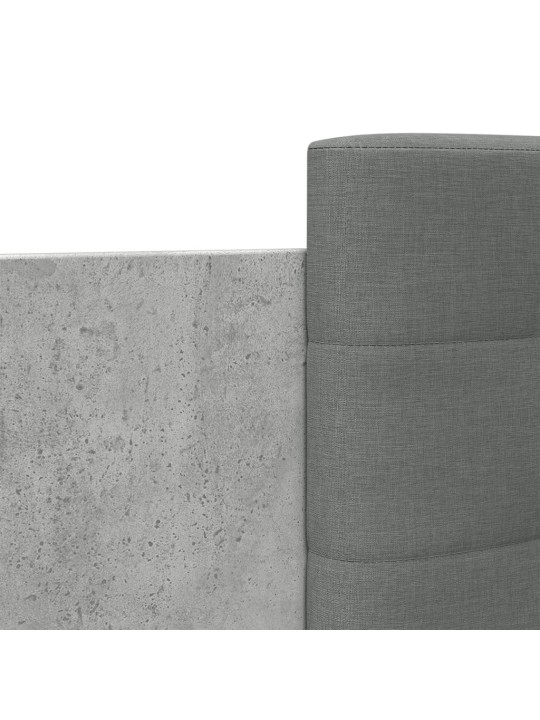 Rám postele s čelem betonově šedý 100 x 200 cm kompozitní dřevo