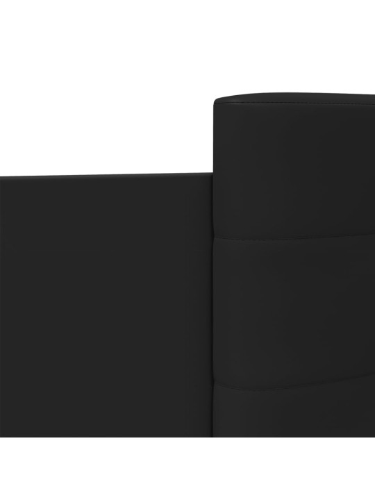Rám postele s čelem černý 90 x 200 cm kompozitní dřevo
