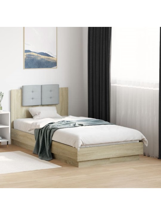 Rám postele s čelem dub sonoma 75 x 190 cm kompozitní dřevo