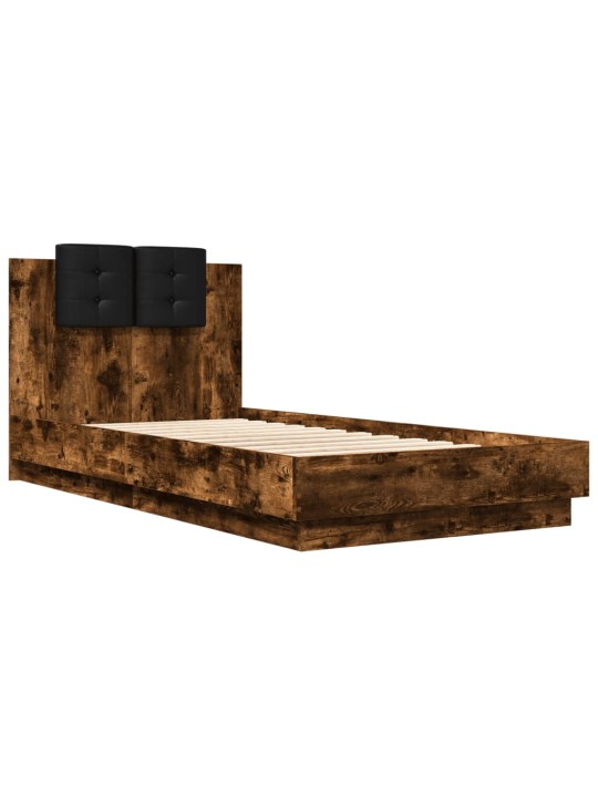 Rám postele s čelem kouřový dub 75 x 190 cm kompozitní dřevo