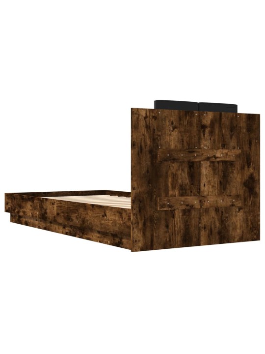 Rám postele s čelem kouřový dub 75 x 190 cm kompozitní dřevo