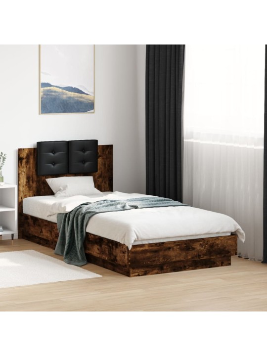 Rám postele s čelem kouřový dub 75 x 190 cm kompozitní dřevo