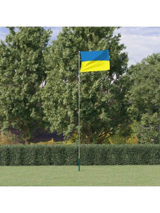 Vlajka Ukrajiny a stožár 5,55 m hliník