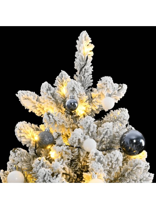 Umělý sklápěcí vánoční stromek s 300 LED a koulemi 180 cm
