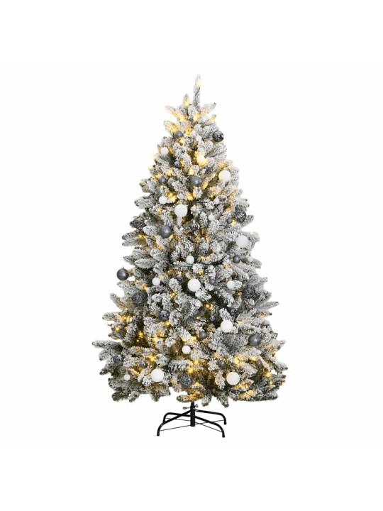 Umělý sklápěcí vánoční stromek s 300 LED a koulemi 270 cm