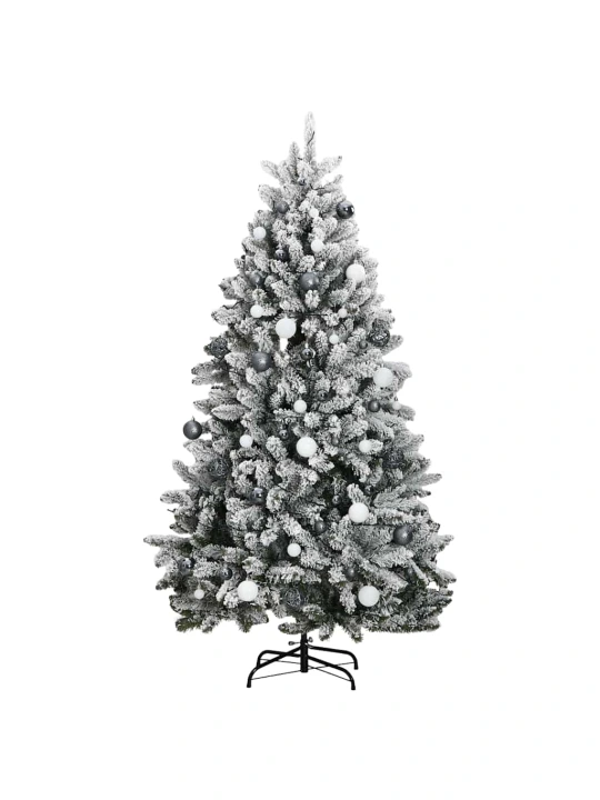 Umělý sklápěcí vánoční stromek s 300 led a koulemi 300 cm