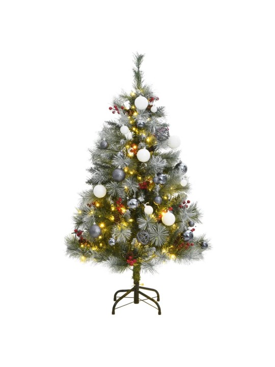 Umělý sklápěcí vánoční stromek se 150 LED a koulemi 150 cm
