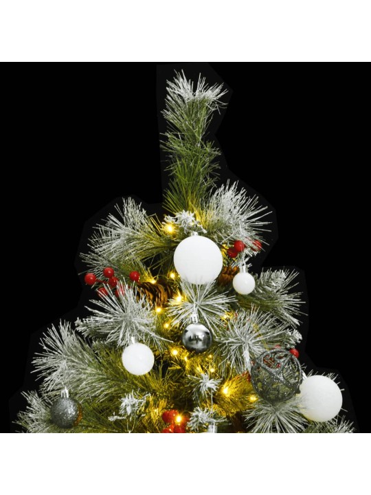 Umělý sklápěcí vánoční stromek se 150 LED a koulemi 150 cm