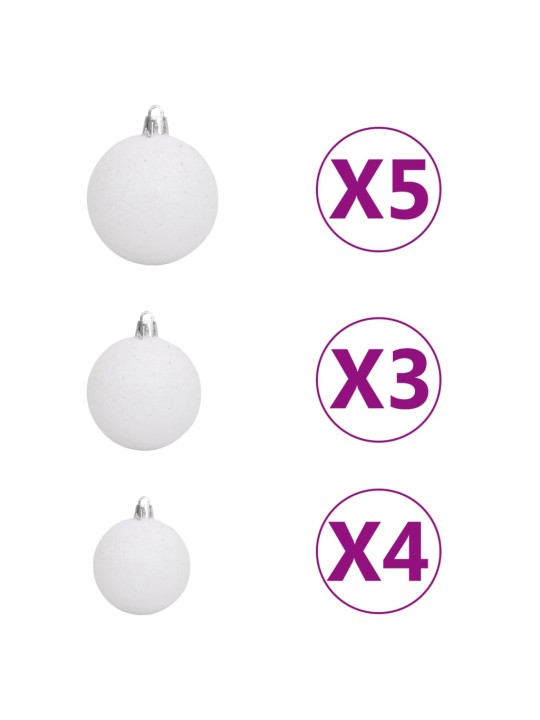 Umělý sklápěcí vánoční stromek se 150 LED a koulemi 150 cm