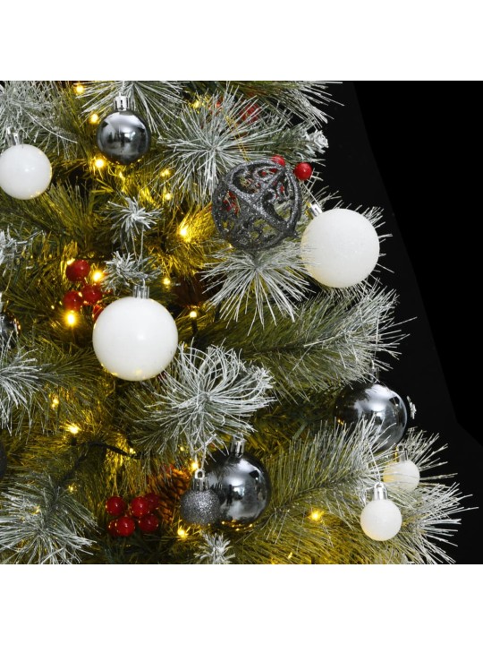 Umělý sklápěcí vánoční stromek se 150 LED a koulemi 150 cm