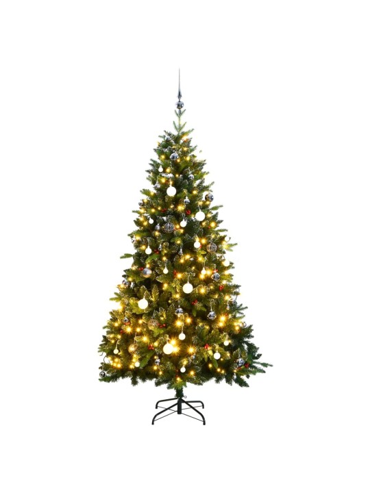 Umělý sklápěcí vánoční stromek se 150 LED a koulemi 120 cm