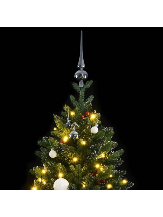 Umělý sklápěcí vánoční stromek se 150 LED a koulemi 120 cm