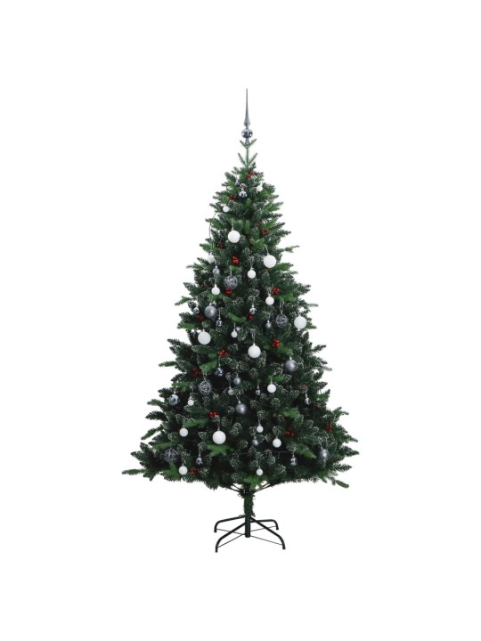 Umělý sklápěcí vánoční stromek se 150 LED a koulemi 120 cm