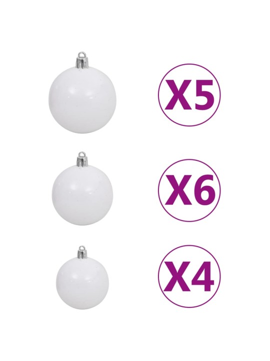 Umělý sklápěcí vánoční stromek se 150 LED a koulemi 120 cm