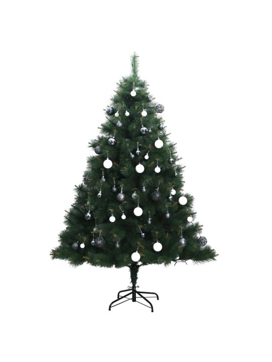 Umělý sklápěcí vánoční stromek se 150 LED a koulemi 120 cm