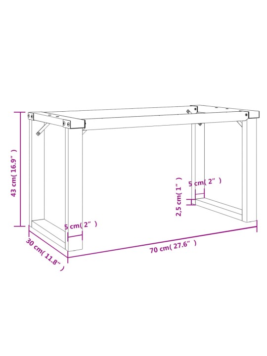 Nohy ke konferenčnímu stolu o rám 70 x 30 x 43 cm ocel
