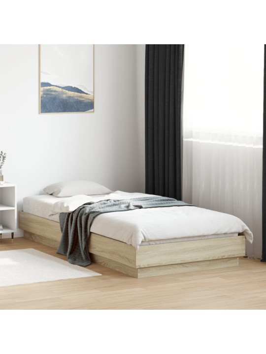 Rám postele s LED osvětlením dub sonoma 100 x 200 cm