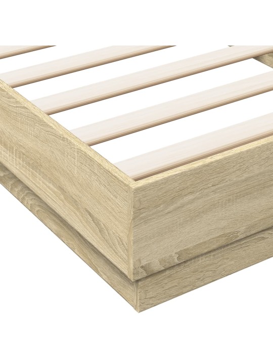 Rám postele s LED osvětlením dub sonoma 100 x 200 cm