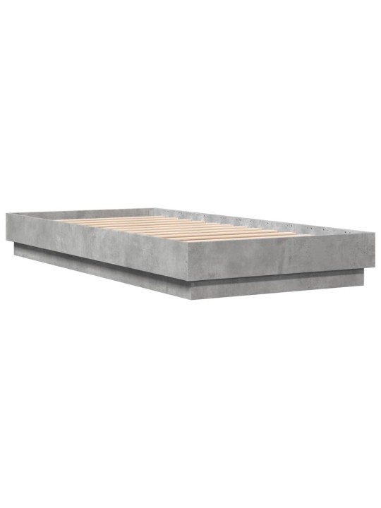 Rám postele s led osvětlením betonově šedý 100 x 200 cm