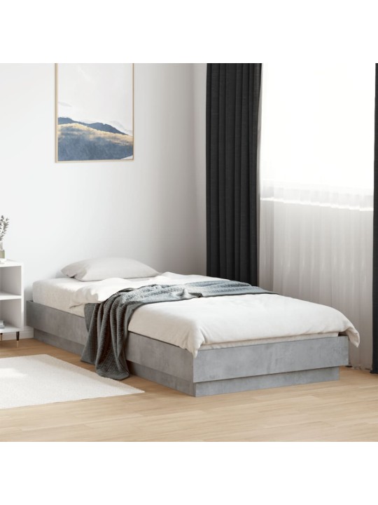 Rám postele s led osvětlením betonově šedý 100 x 200 cm