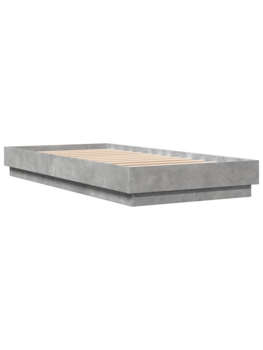 Rám postele s led osvětlením betonově šedý 100 x 200 cm