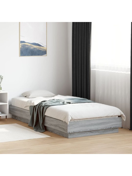 Rám postele s LED osvětlením šedý sonoma 100 x 200 cm