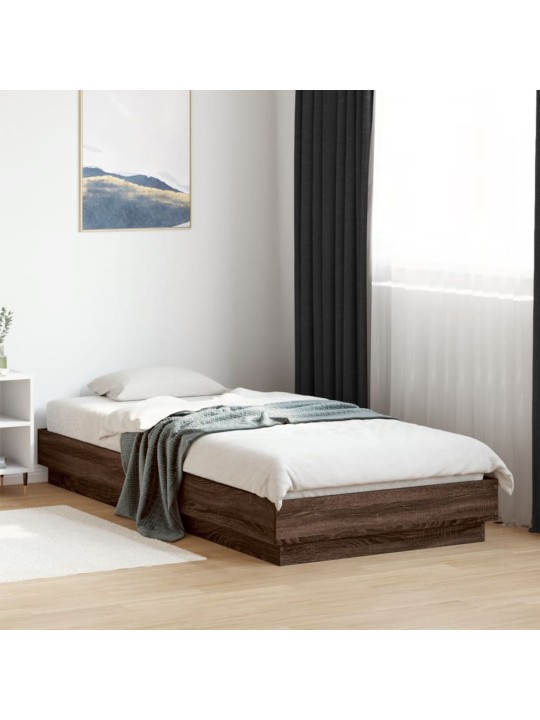 Rám postele s led osvětlením hnědý dub 100 x 200 cm