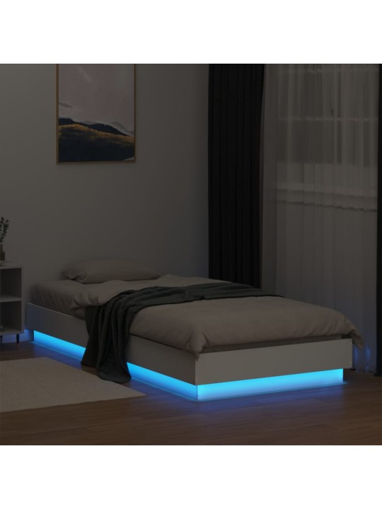Rám postele s LED osvětlením bílý 90 x 200 cm