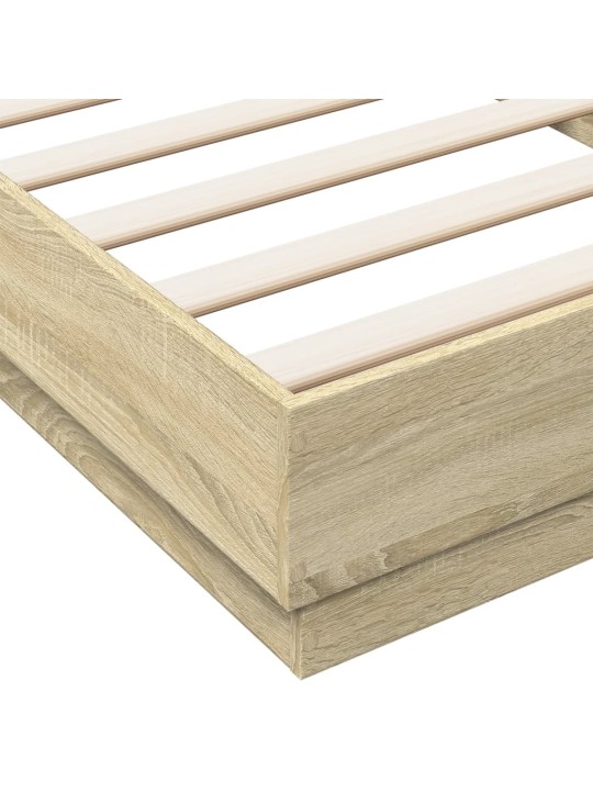 Rám postele s LED osvětlením dub sonoma 90 x 200 cm