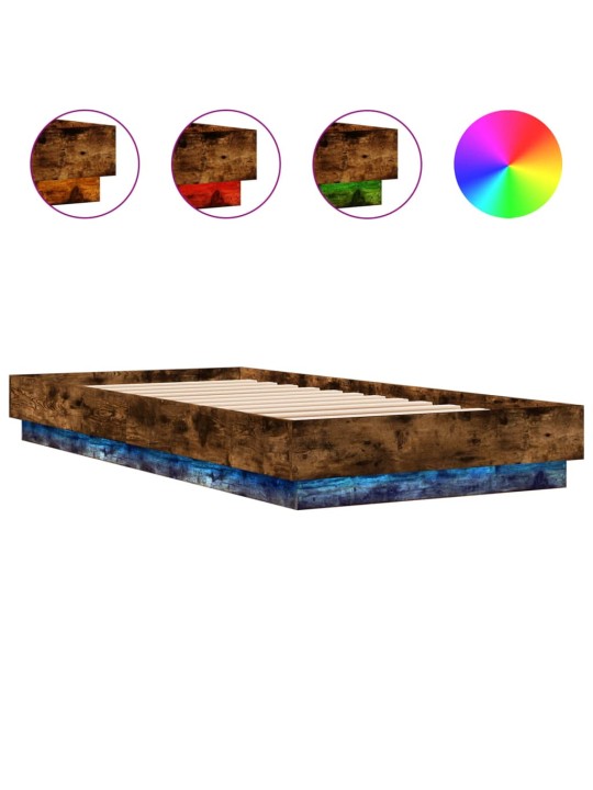 Rám postele s led osvětlením kouřový dub 90 x 200 cm