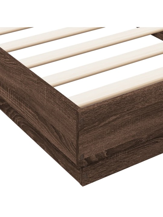 Rám postele s led osvětlením hnědý dub 90 x 200 cm