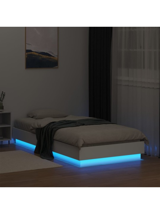 Rám postele s LED osvětlením bílý 90 x 190 cm