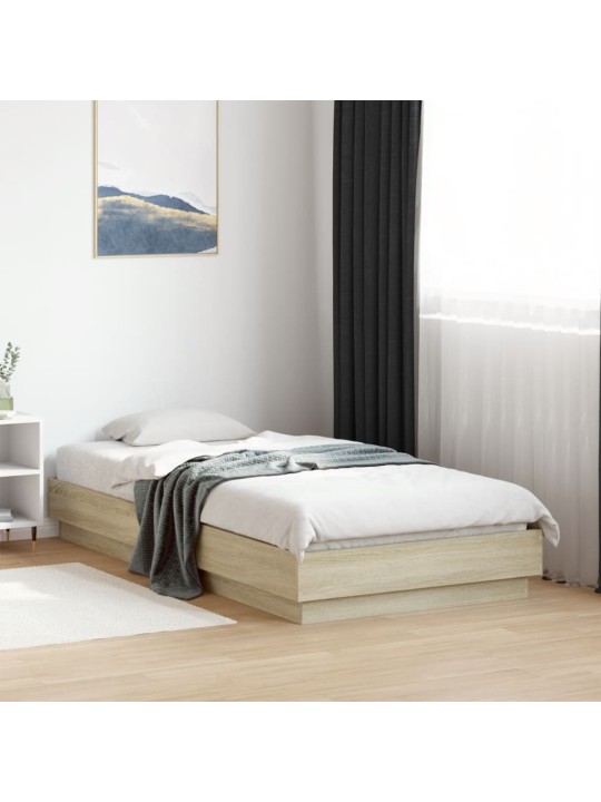 Rám postele s LED osvětlením dub sonoma 90 x 190 cm