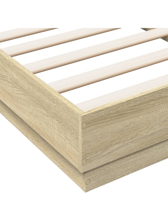 Rám postele s LED osvětlením dub sonoma 90 x 190 cm
