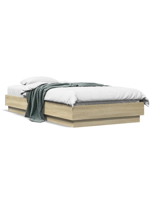 Rám postele s LED osvětlením dub sonoma 90 x 190 cm