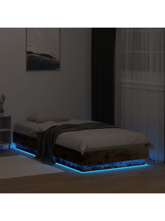 Rám postele s LED osvětlením kouřový dub 90 x 190 cm