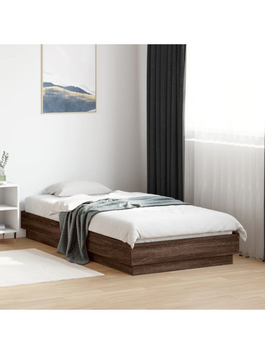 Rám postele s led osvětlením hnědý dub 90 x 190 cm
