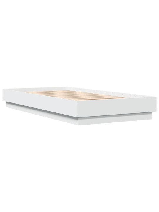 Rám postele s LED osvětlením bílý 75 x 190 cm