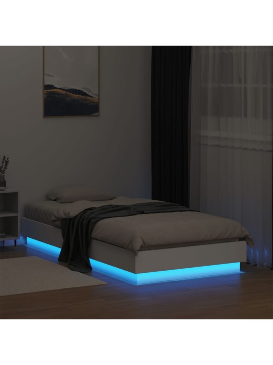 Rám postele s LED osvětlením bílý 75 x 190 cm