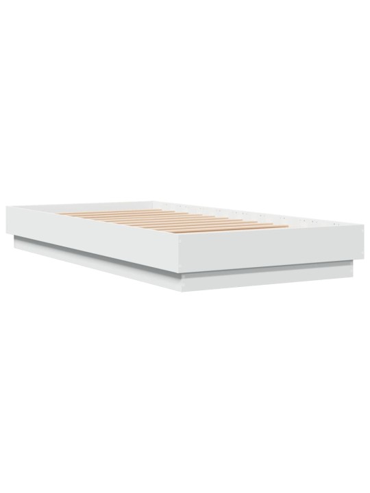 Rám postele s LED osvětlením bílý 75 x 190 cm