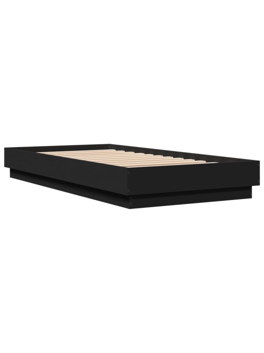 Rám postele s LED osvětlením černý 75 x 190 cm